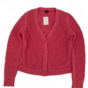 Talbots Women's Crochet Cardigan in Pink NWOT